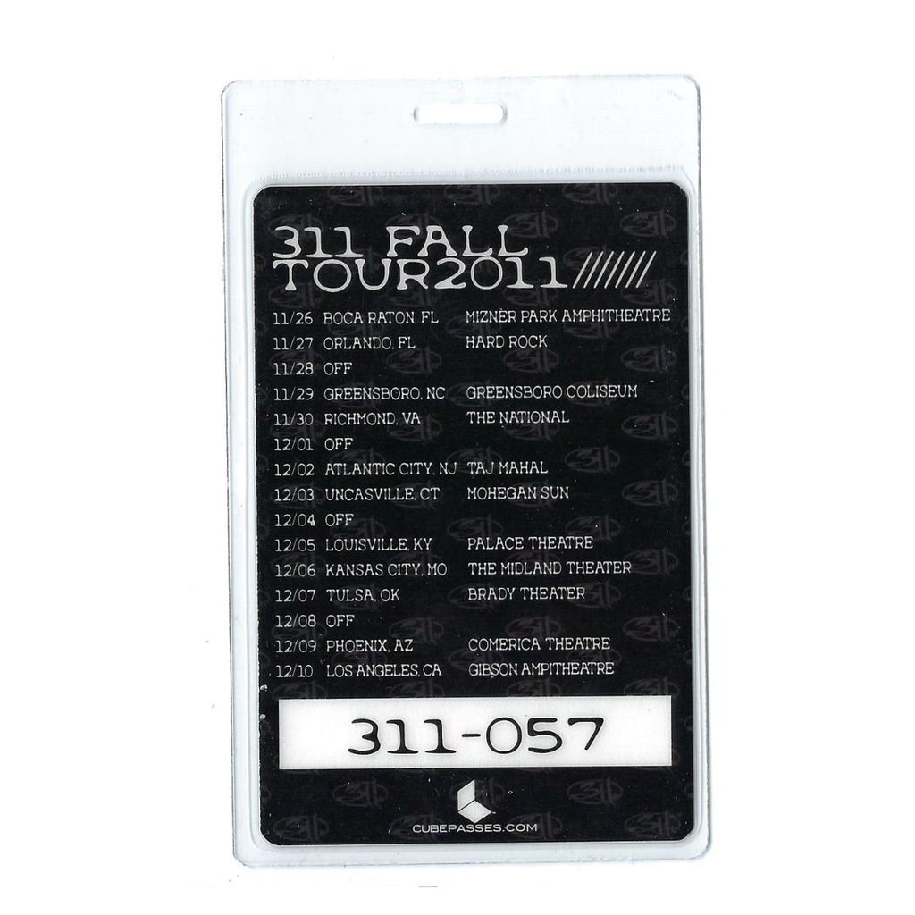 Tour Pass Laminate - 2011 Fall Tour / AAA