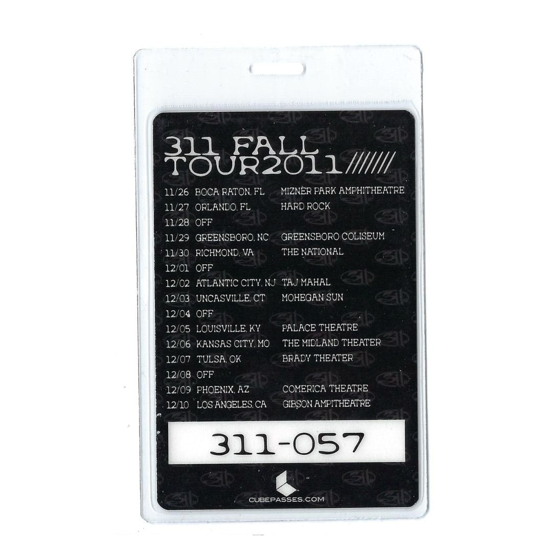 Tour Pass Laminate - 2011 Fall Tour / AAA